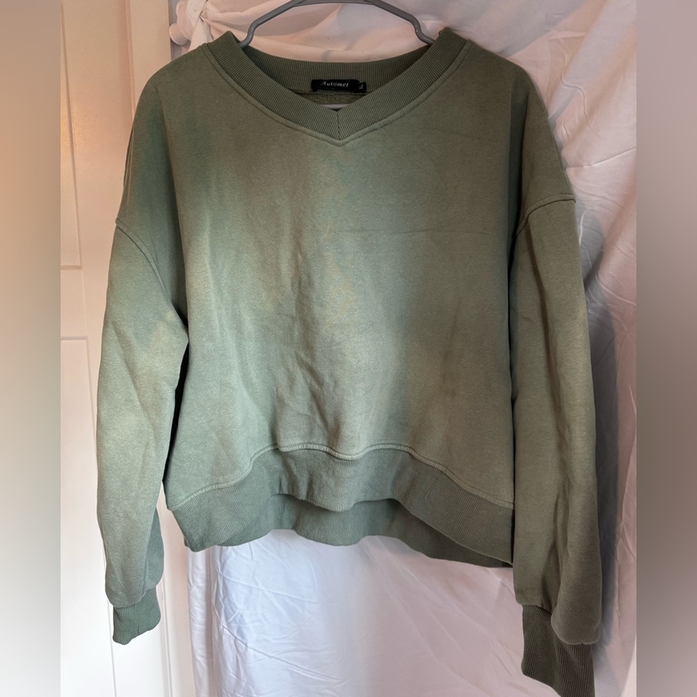 Amazon Olive V-Neck Sweater